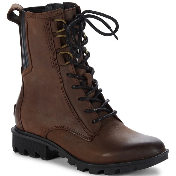 SOREL WOMEN’S PHOENIX Leather Combat Boot Size: - Picture 2 of 11